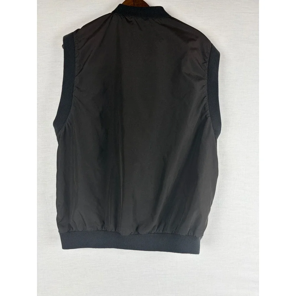 Tri-Mountain Mens Palm Springs Windbreaker Vest Black V-Neck Golf Pullover Small